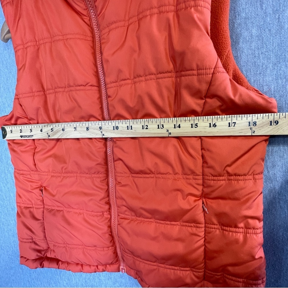 Warehouse One Puffer Vest Women’s Large Orange All Weather Gear Full Zip Fleece - Picture 3 of 10
